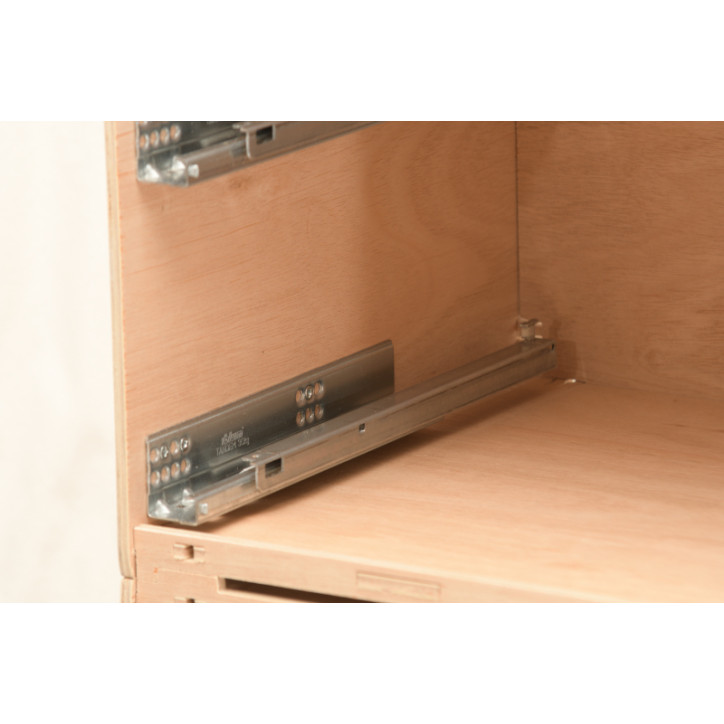 Wooden drawer box with 2 compartments, natural 60x40x42cm stackable - eucalyptus